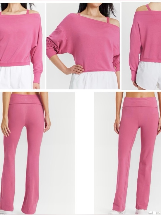 all in motion Other - High-Rise Foldover Flare Leggings and Off The Shoulder Sweatshirt